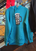 Black  and Turquoise Thick Pull-Over Hoodies