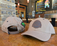 Tan Ballcap with Brown Leather Patch