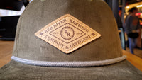 Corduroy Rope Cap with Leather Logo (In Green or Blue)