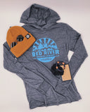 Heather Steel and Blue, Thin Pullover Hoodie